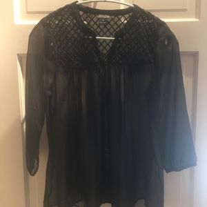 NWOT Lucky Brand Sheer blouse